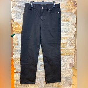 Eileen Fisher Denim Black Straight Leg Jeans Size M Organic Cotton Blend